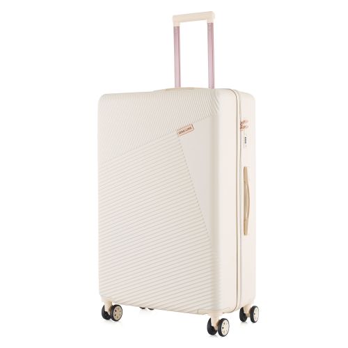 Чемодан Semi Line 28 дюймов (L) Ecru, ABS пластик, 4 колеса 360°, кодовый замок, 101 л, телескопическая ручка, бежевый