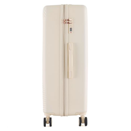 Чемодан Semi Line 28 дюймов (L) Ecru, ABS пластик, 4 колеса 360°, кодовый замок, 101 л, телескопическая ручка, бежевый