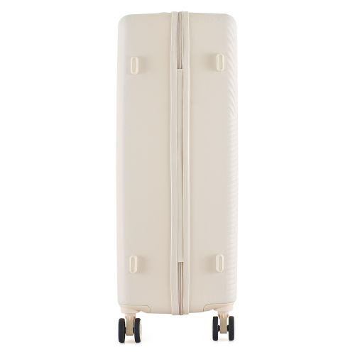 Чемодан Semi Line 28 дюймов (L) Ecru, ABS пластик, 4 колеса 360°, кодовый замок, 101 л, телескопическая ручка, бежевый