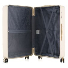 Чемодан Semi Line 28 дюймов (L) Ecru, ABS пластик, 4 колеса 360°, кодовый замок, 101 л, телескопическая ручка, бежевый