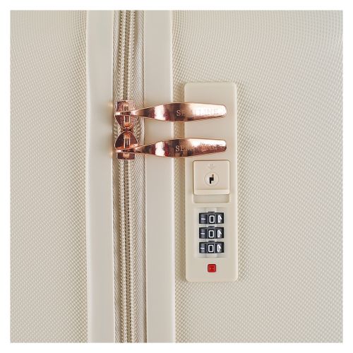 Чемодан Semi Line 28 дюймов (L) Ecru, ABS пластик, 4 колеса 360°, кодовый замок, 101 л, телескопическая ручка, бежевый