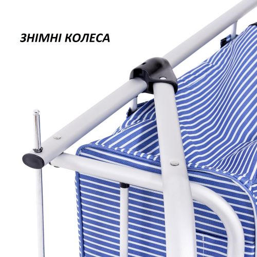 Сумка тележка Casa Si Stairs 42 л 6 колес StarClimber алюминиевый каркас термокарман синяя в белую полоску Blue Stripes