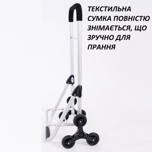 Сумка тележка Casa Si Stairs 42 л 6 колес StarClimber алюминиевый каркас термокарман синяя в белую полоску Blue Stripes