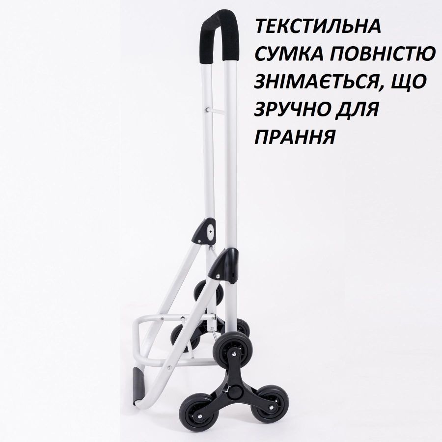 Сумка тележка Casa Si Stairs 42 л 6 колес StarClimber алюминиевый каркас термокарман синяя в белую полоску Blue Stripes