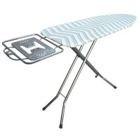 Гладильная доска Casa Si Elegance 125x41 см 8 позиций высоты сетчатая сталь подставка под утюг с ободом Grey/Blue Zigzag