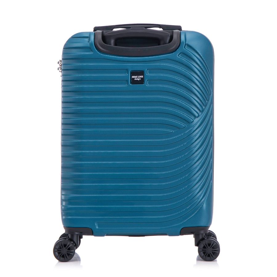 Чемодан Semi Line 20 (S) Blue, ABS пластик, 4 колеса 360°, кодовый замок, ручная кладь, 41 л, синий