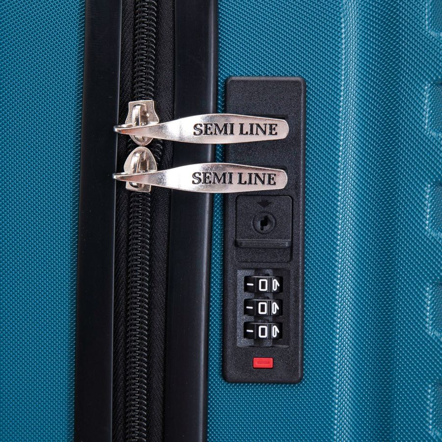 Чемодан Semi Line 20 (S) Blue, ABS пластик, 4 колеса 360°, кодовый замок, ручная кладь, 41 л, синий