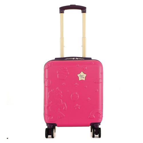 Чемодан детский Semi Line 16 (XS) Rose/Black, ABS пластик, 4 колеса 360°, ручная кладь, 19 л, для детей 4+, розово-черный