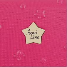 Чемодан детский Semi Line 16 дюймов (XS) Rose/Black, ABS пластик, 4 колеса 360°, ручная кладь, 19 л, для детей 4+, розово-черный