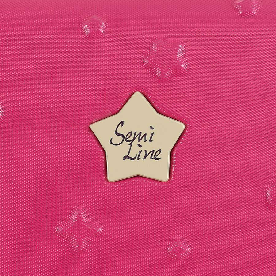 Чемодан детский Semi Line 16 (XS) Rose/Black, ABS пластик, 4 колеса 360°, ручная кладь, 19 л, для детей 4+, розово-черный