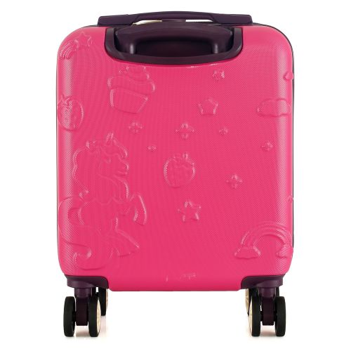 Чемодан детский Semi Line 16 (XS) Rose/Black, ABS пластик, 4 колеса 360°, ручная кладь, 19 л, для детей 4+, розово-черный