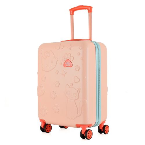 Чемодан детский Semi Line 20 (S) Pink/Blue, ABS пластик, 4 колеса 360°, ручная кладь, 34 л, для детей, персиковый/голубой