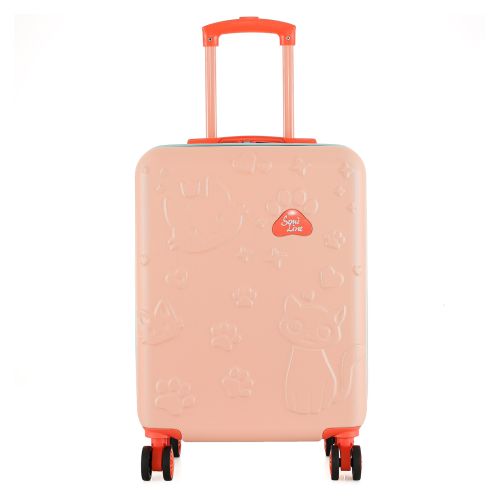 Чемодан детский Semi Line 20 (S) Pink/Blue, ABS пластик, 4 колеса 360°, ручная кладь, 34 л, для детей, персиковый/голубой