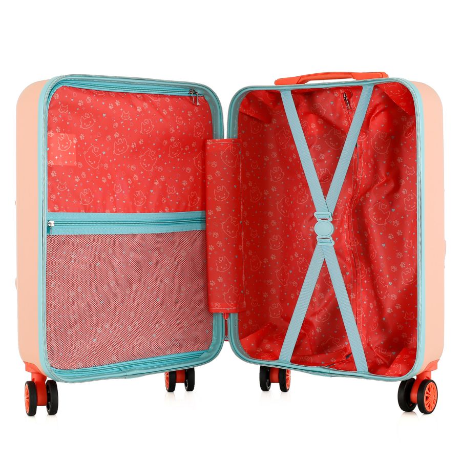Чемодан детский Semi Line 20 (S) Pink/Blue, ABS пластик, 4 колеса 360°, ручная кладь, 34 л, для детей, персиковый/голубой