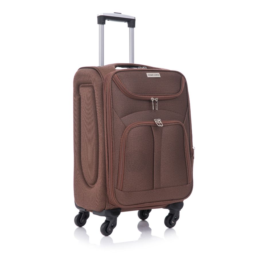 Чемодан Semi Line 20 (S) 47+5 л коричневый T5960-1 58x37x25.5 см ручная кладь расширитель