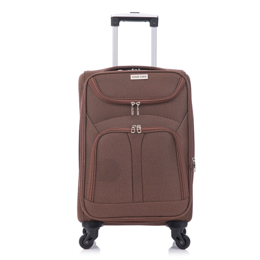 Чемодан Semi Line 20 (S) 47+5 л коричневый T5960-1 58x37x25.5 см ручная кладь расширитель