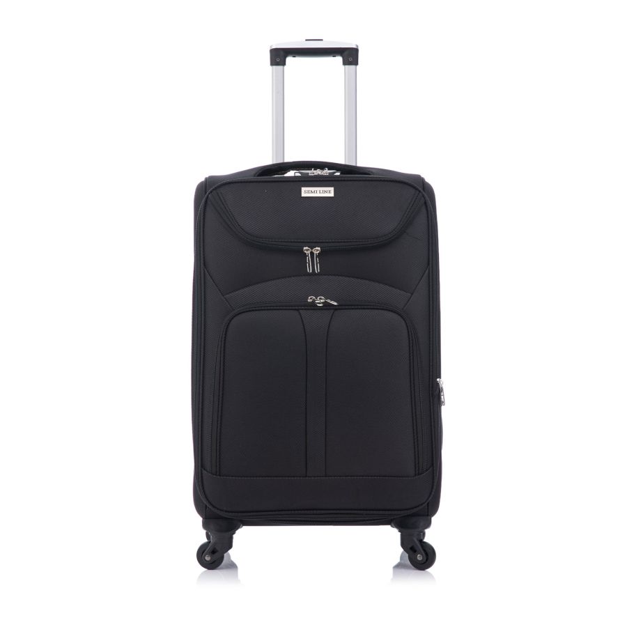 Чемодан Semi Line 24 T5961-2, 66+10 л, с расширителем, черный