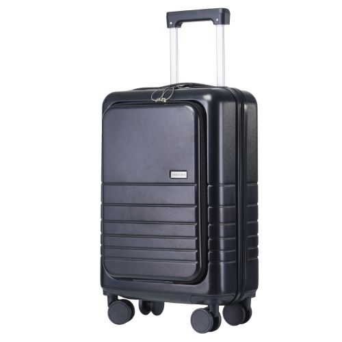 Чемодан Semi Line 20 T5964-2, ABS, с USB-зарядкой и отделением для ноутбука, ручная кладь, черный