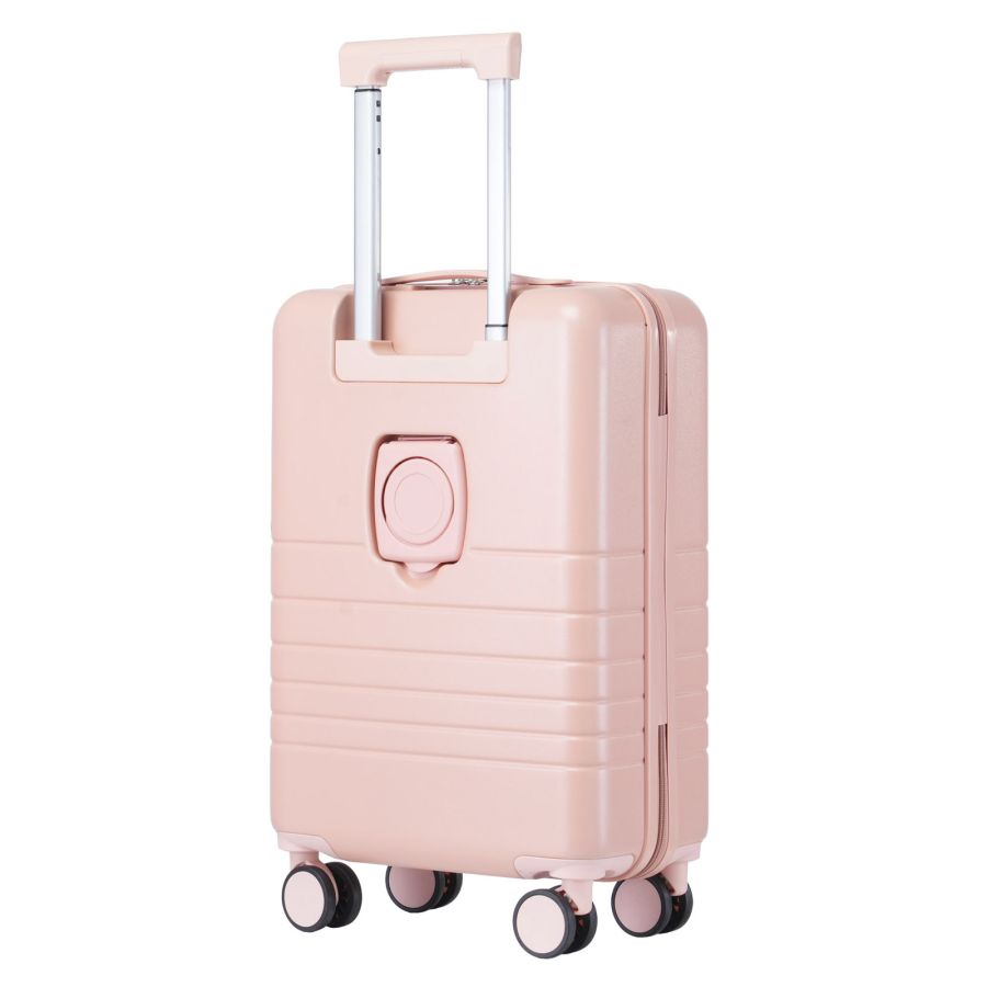 Чемодан Semi Line 20 T5965-2, ABS, с USB-зарядкой и отделением для ноутбука, ручная кладь, бежевый