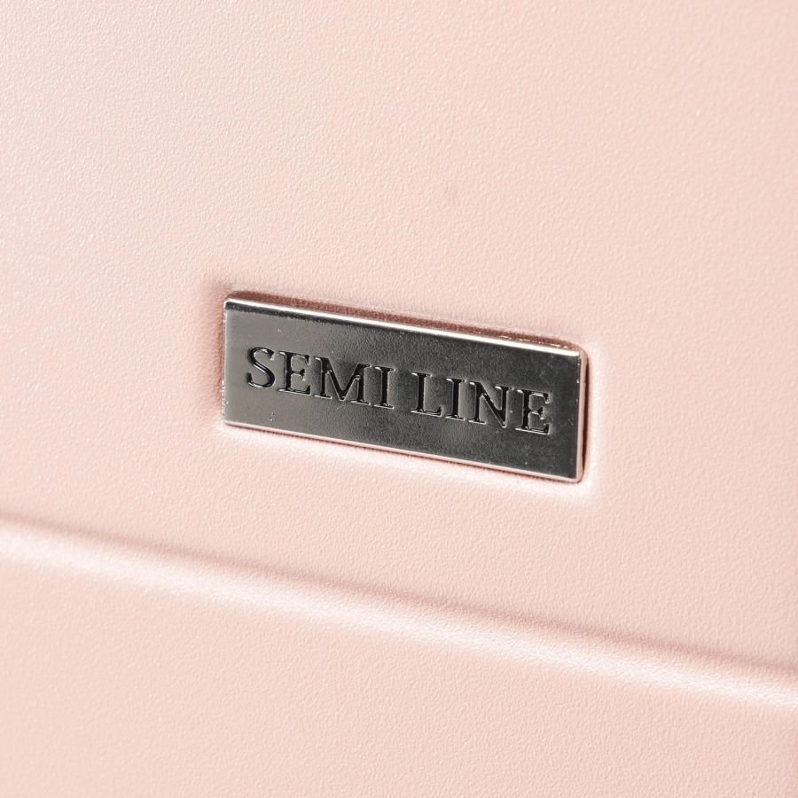 Чемодан Semi Line 20 T5965-2, ABS, с USB-зарядкой и отделением для ноутбука, ручная кладь, бежевый