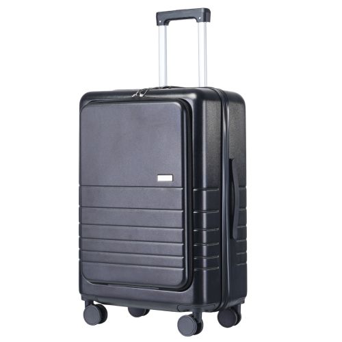 Чемодан Semi Line 24 T5964-3, ABS, с USB-зарядкой и отделением для ноутбука, ручная кладь, черный