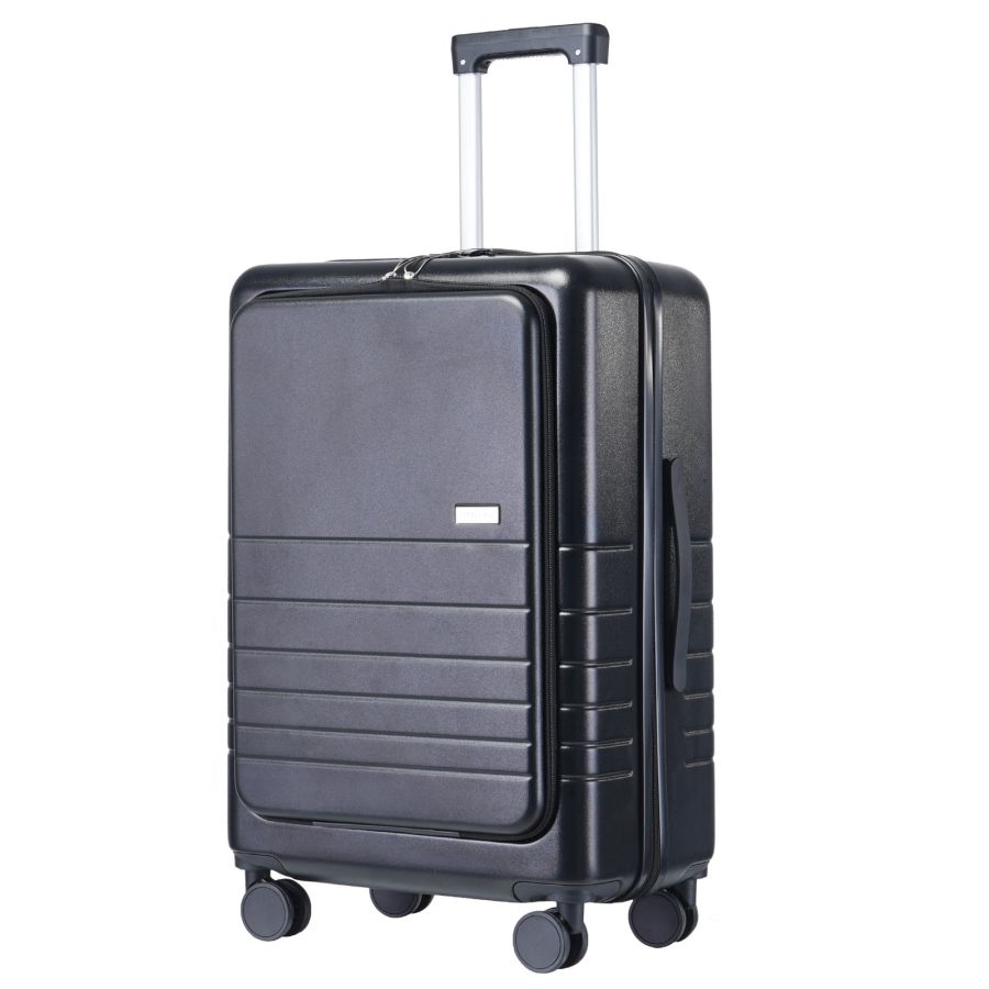 Чемодан Semi Line 24 T5964-3, ABS, с USB-зарядкой и отделением для ноутбука, ручная кладь, черный