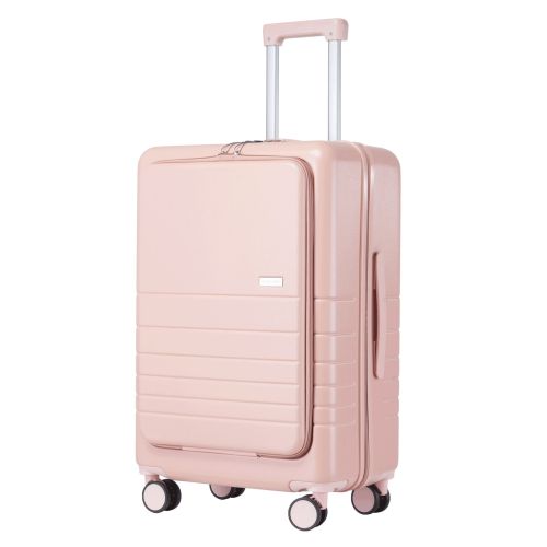 Чемодан Semi Line 24 T5965-3, ABS, с USB-зарядкой и отделением для ноутбука, ручная кладь, бежевый