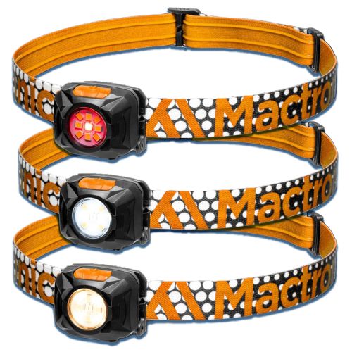 Фонарь налобный Mactronic Rebel 400 Lm LED теплый/холодный/красный Type-C оранжевый