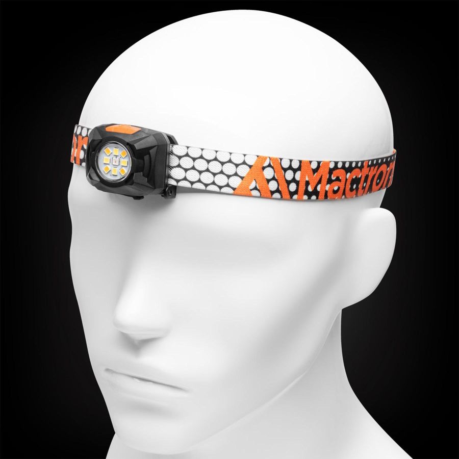 Фонарь налобный Mactronic Rebel 400 Lm LED теплый/холодный/красный Type-C оранжевый