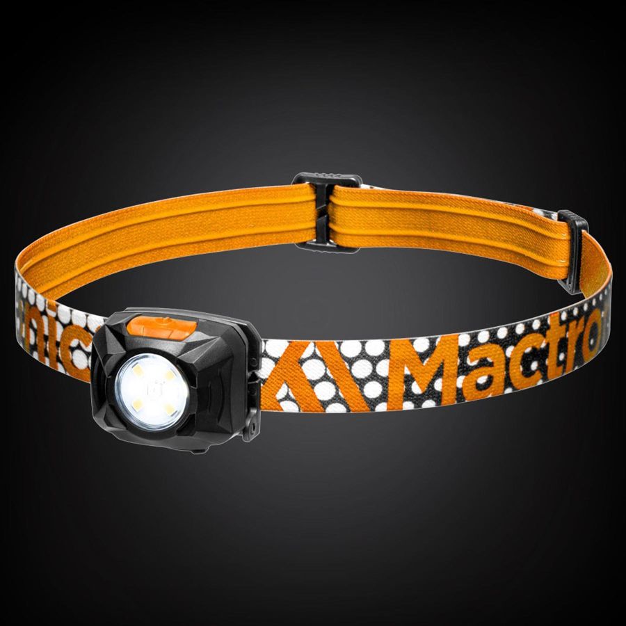 Фонарь налобный Mactronic Rebel 400 Lm LED теплый/холодный/красный Type-C оранжевый