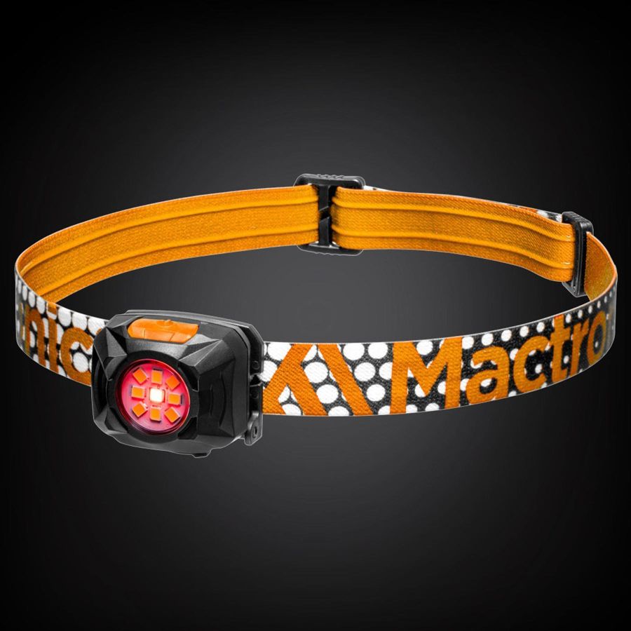 Фонарь налобный Mactronic Rebel 400 Lm LED теплый/холодный/красный Type-C оранжевый