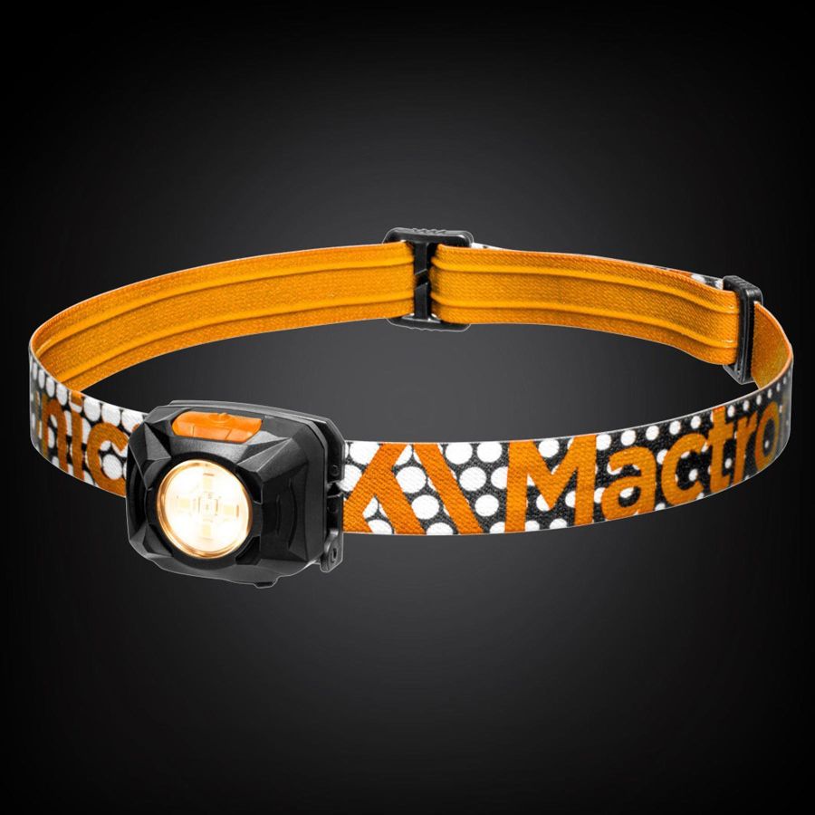 Фонарь налобный Mactronic Rebel 400 Lm LED теплый/холодный/красный Type-C оранжевый