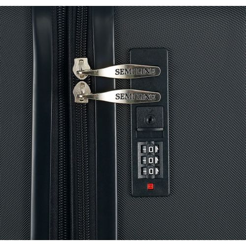 Чемодан Semi Line 20 44 л ABS-пластик расширение 20% 4 колеса код. замок ручная кладь Black