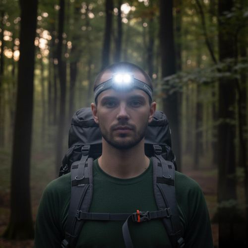 Фонарь налобный Mactronic Vaya 480 Lm холодный/теплый/красный LED Type-C Красный