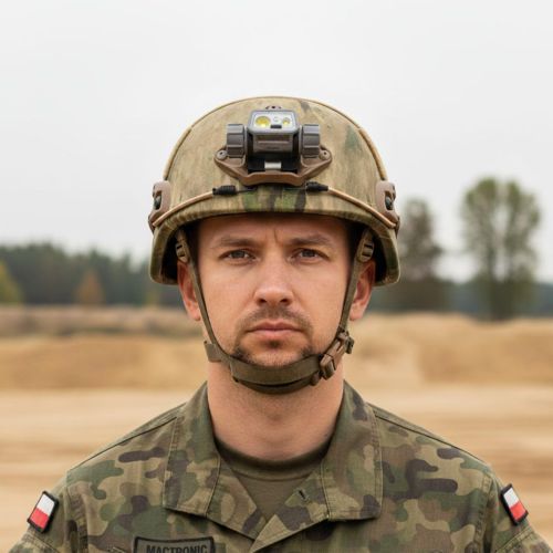 Фонарь налобный тактический Mactronic Prism 650 Lm холодный/теплый/RGB LED Type-C Серый