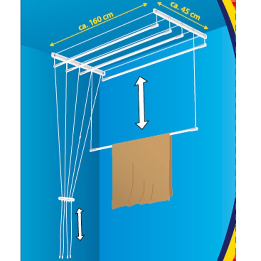 Сушилка для белья настенно-потолочная Casa Si Perfect Dry 5x1.6 м сталь Белый