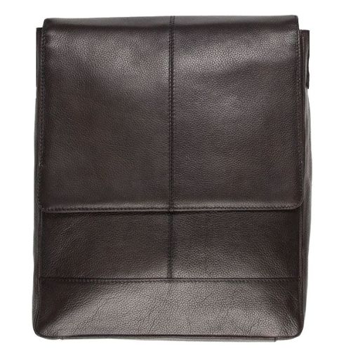 Мужская вертикальная кожаная сумка-почтальон Livergy IAN317180 Темно-коричневая