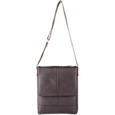 Мужская вертикальная кожаная сумка-почтальон Livergy IAN317180 Темно-коричневая