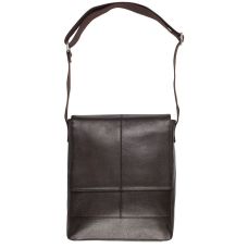 Мужская вертикальная кожаная сумка-почтальон Livergy IAN317180 Темно-коричневая