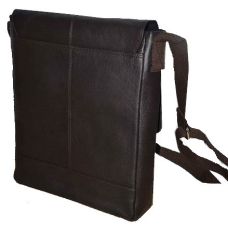 Мужская вертикальная кожаная сумка-почтальон Livergy IAN317180 Темно-коричневая