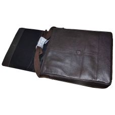 Мужская вертикальная кожаная сумка-почтальон Livergy IAN317180 Темно-коричневая