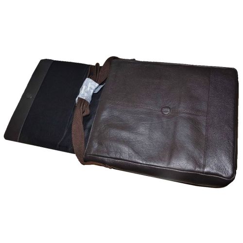 Мужская вертикальная кожаная сумка-почтальон Livergy IAN317180 Темно-коричневая