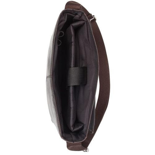 Мужская вертикальная кожаная сумка-почтальон Livergy IAN317180 Темно-коричневая