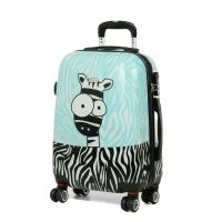 Чемодан Малый (S) Поликарбонат под Ручную кладь Worldline Airteх 809 Zebra 44 л 54х39х23 см Разноцветный