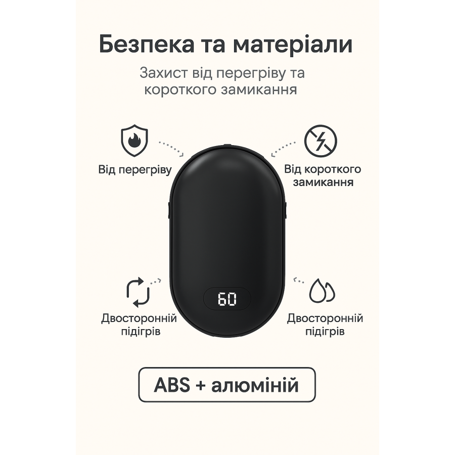 Грелка-пауэрбанк N22 3000 с нагревом до 65°C