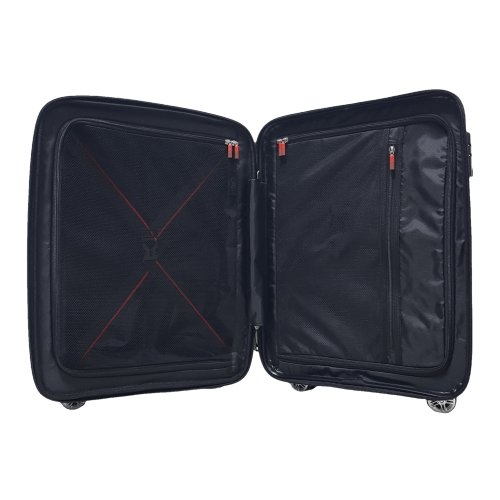 Чемодан маленький Airtex 241 с расширением полипропилен 55×39×22 см 40 л Черный