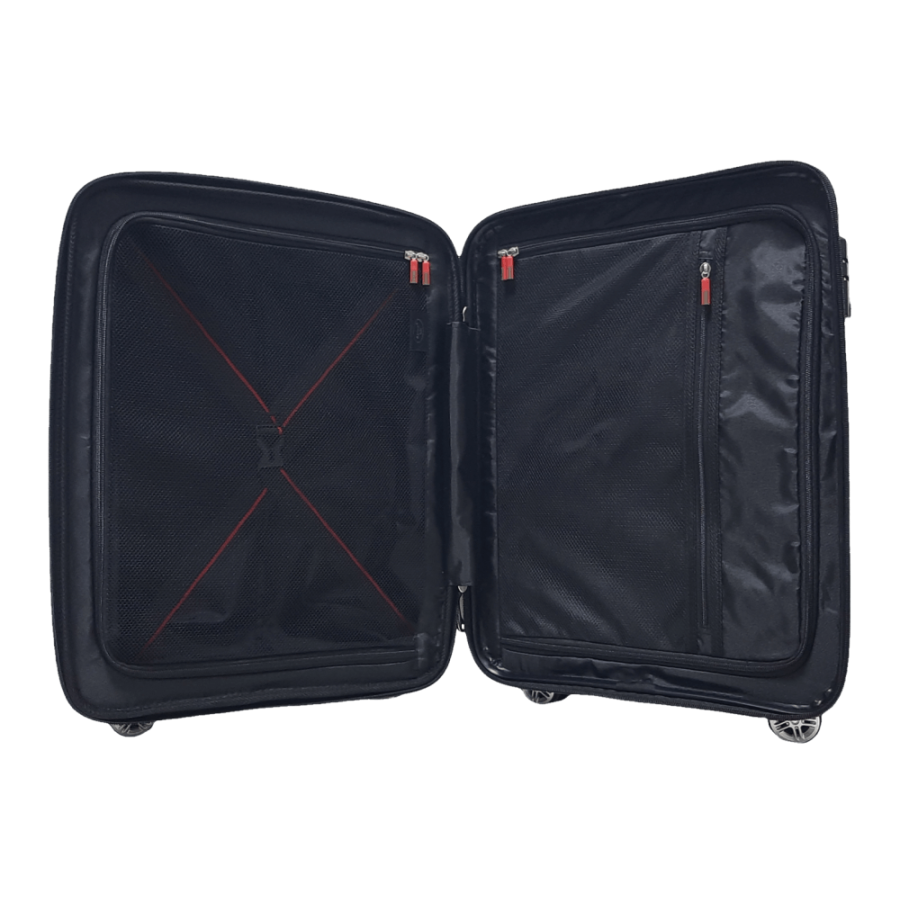 Чемодан маленький Airtex 241 с расширением полипропилен 55×39×22 см 40 л Черный