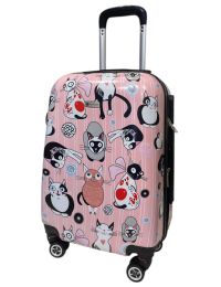 Чемодан маленький Worldline Airtex 809 Cat поликарбонат 55×39×20 см 35 л Розовый