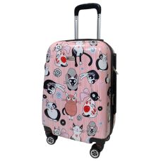 Чемодан маленький Worldline Airtex 809 Cat поликарбонат 55×39×20 см 35 л Розовый