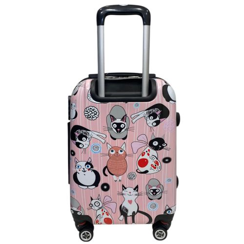 Чемодан маленький Worldline Airtex 809 Cat поликарбонат 55×39×20 см 35 л Розовый